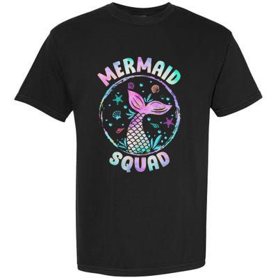 Mermaid Squad Themed Birthday Party Mermaids Family Matching Garment-Dyed Heavyweight T-Shirt