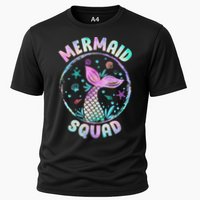 Mermaid Squad Themed Birthday Party Mermaids Family Matching Cooling Performance Crew T-Shirt