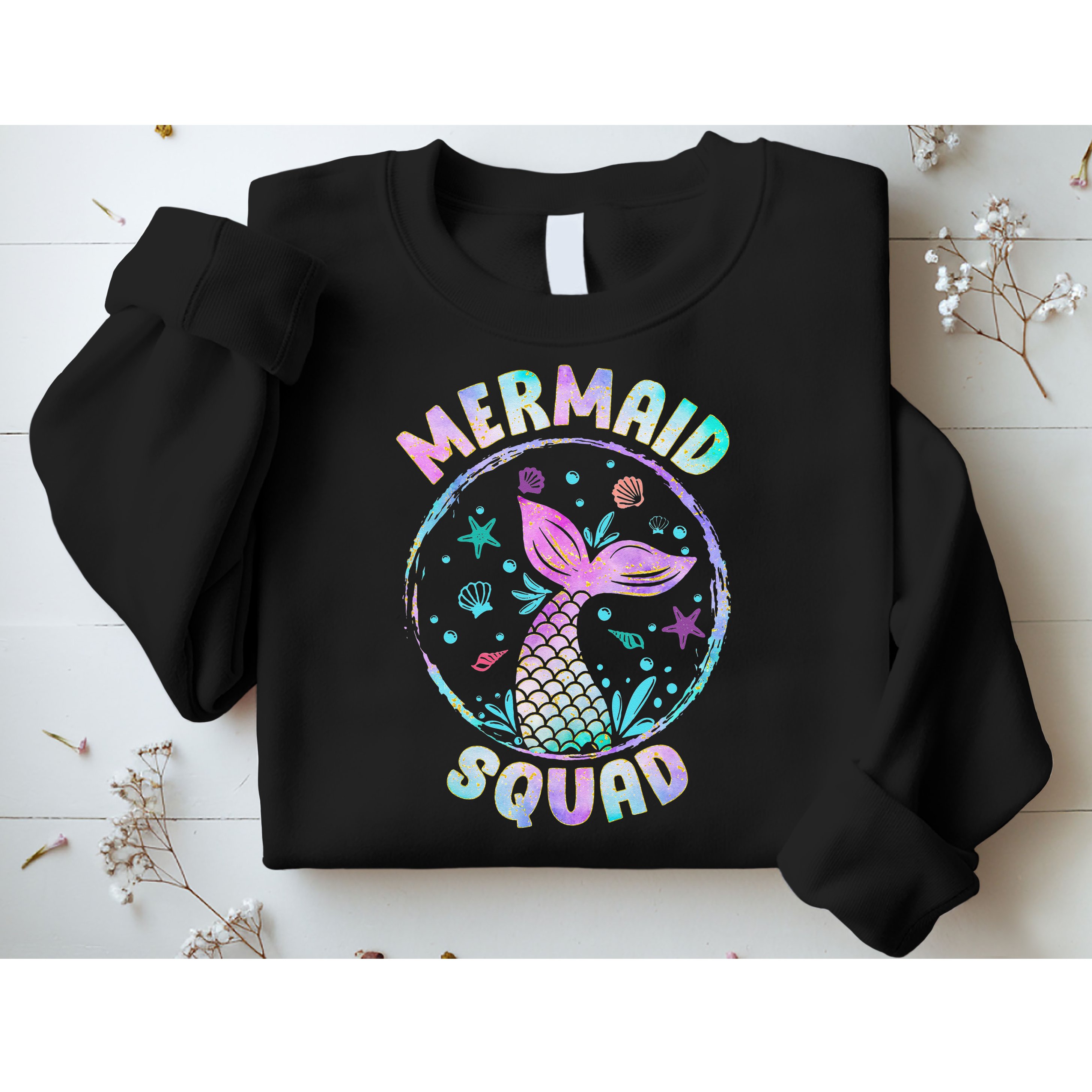 Mermaid Squad Themed Birthday Party Mermaids Family Matching Sweatshirt