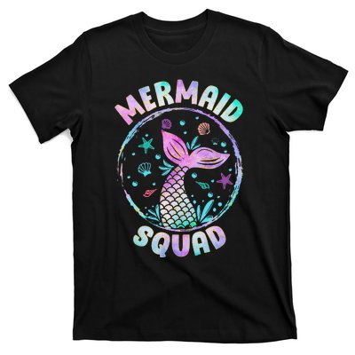 Mermaid Squad Themed Birthday Party Mermaids Family Matching T-Shirt