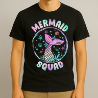 Mermaid Squad Themed Birthday Party Mermaids Family Matching T-Shirt