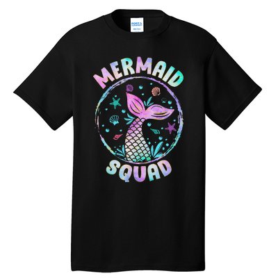 Mermaid Squad Themed Birthday Party Mermaids Family Matching Tall T-Shirt