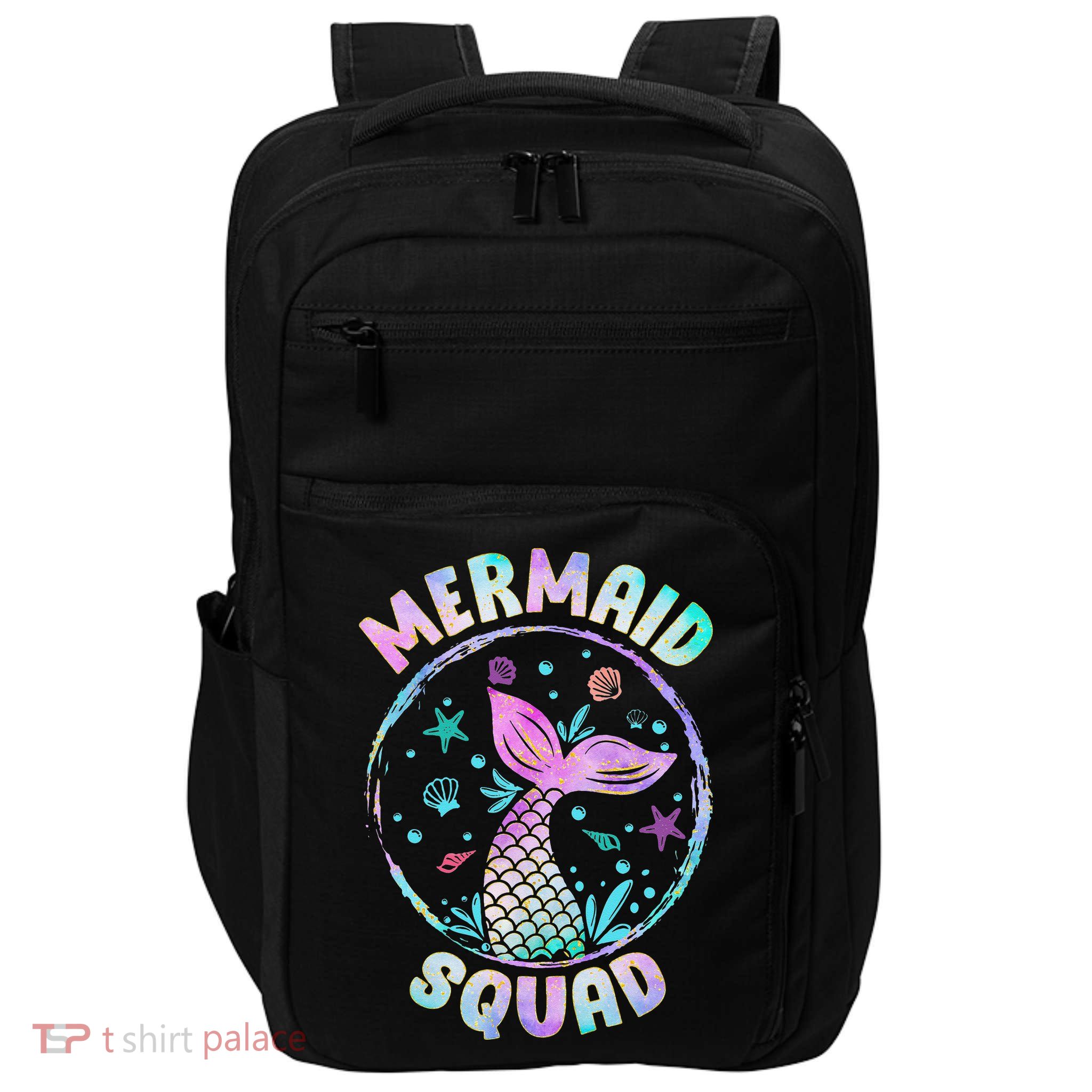 Mermaid Squad Themed Birthday Party Mermaids Family Matching Impact Tech Backpack
