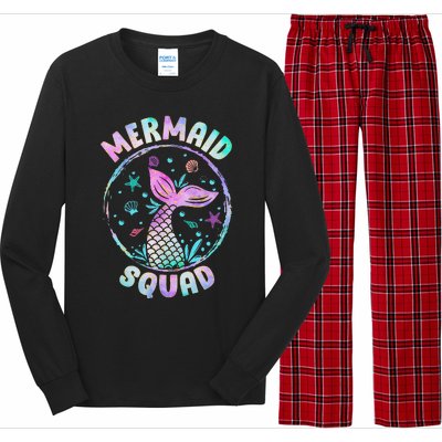 Mermaid Squad Themed Birthday Party Mermaids Family Matching Long Sleeve Pajama Set