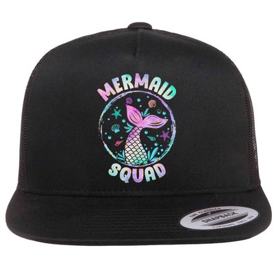 Mermaid Squad Themed Birthday Party Mermaids Family Matching Flatbill Hat