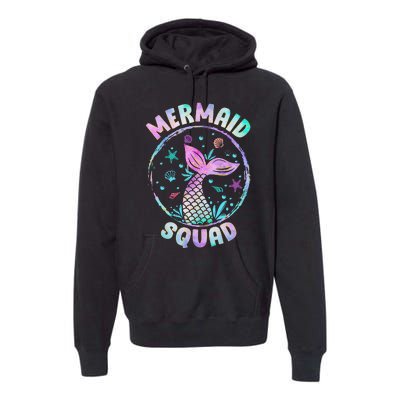 Mermaid Squad Themed Birthday Party Mermaids Family Matching Premium Hoodie