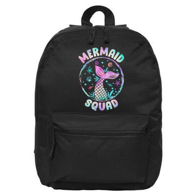 Mermaid Squad Themed Birthday Party Mermaids Family Matching 16 in Basic Backpack