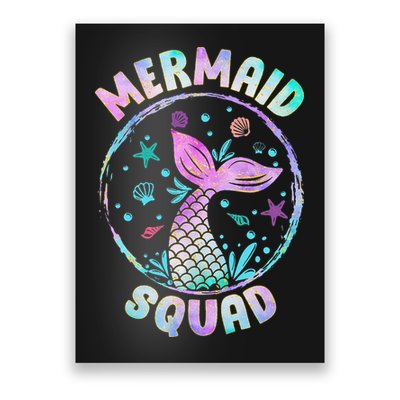 Mermaid Squad Themed Birthday Party Mermaids Family Matching Poster