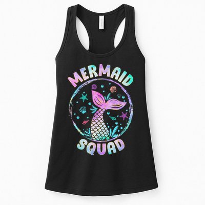 Mermaid Squad Themed Birthday Party Mermaids Family Matching Womens Tank Top