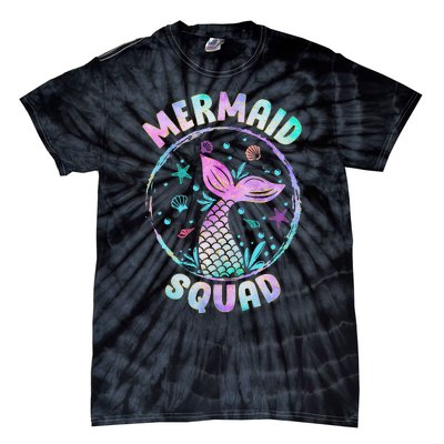 Mermaid Squad Themed Birthday Party Mermaids Family Matching Tie-Dye T-Shirt