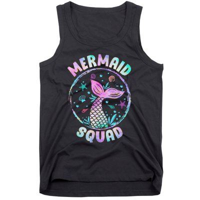 Mermaid Squad Themed Birthday Party Mermaids Family Matching Tank Top