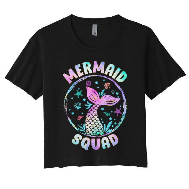 Mermaid Squad Themed Birthday Party Mermaids Family Matching Crop Top