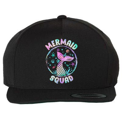 Mermaid Squad Themed Birthday Party Mermaids Family Matching Wool Snapback Cap