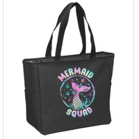 Mermaid Squad Themed Birthday Party Mermaids Family Matching Zip Tote Bag
