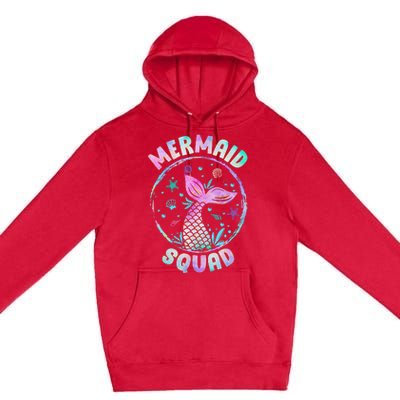 Mermaid Squad Themed Birthday Party Mermaids Family Matching Premium Pullover Hoodie