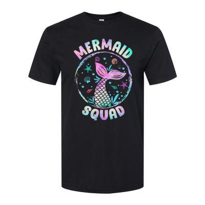 Mermaid Squad Themed Birthday Party Mermaids Family Matching Softstyle CVC T-Shirt