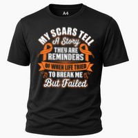 My Scars Tell A Story Kidney Cancer Ribbon Awareness Cool Gift Cooling Performance Crew T-Shirt