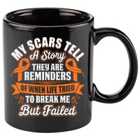 My Scars Tell A Story Kidney Cancer Ribbon Awareness Cool Gift 11oz C Handle Ceramic Mug