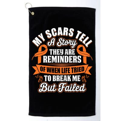 My Scars Tell A Story Kidney Cancer Ribbon Awareness Cool Gift Golf Towel