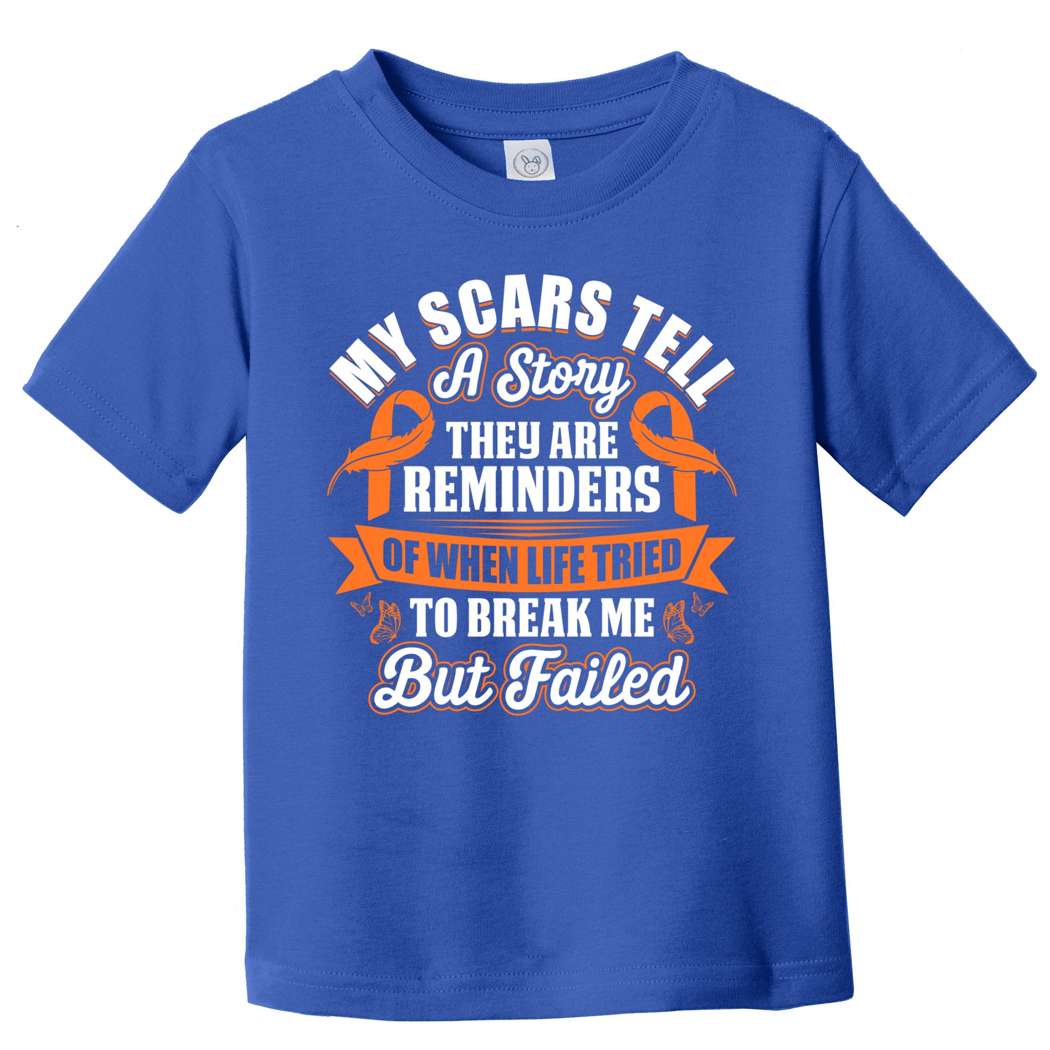 My Scars Tell A Story Kidney Cancer Ribbon Awareness Cool Gift Toddler T-Shirt