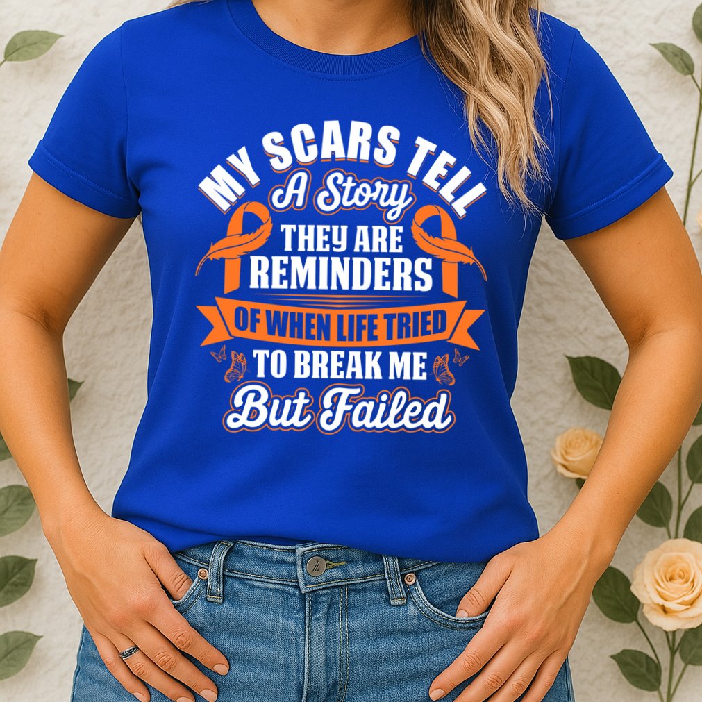 My Scars Tell A Story Kidney Cancer Ribbon Awareness Cool Gift Womens T-Shirt
