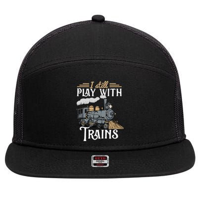 Model Steam Train Cute Gift Locomotive Trainspotting Meaningful Gift 7 Panel Mesh Trucker Snapback Hat