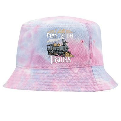 Model Steam Train Cute Gift Locomotive Trainspotting Meaningful Gift Tie-Dyed Bucket Hat