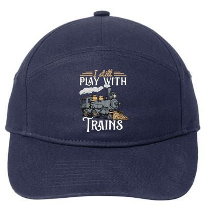 Model Steam Train Cute Gift Locomotive Trainspotting Meaningful Gift 7-Panel Snapback Hat