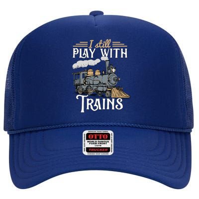 Model Steam Train Cute Gift Locomotive Trainspotting Meaningful Gift High Crown Mesh Back Trucker Hat