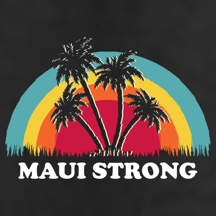 Maui Strong Tropical Hawaii Wildfire 7 Panel Mesh Trucker Snapback Hat