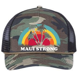 Maui Strong Tropical Hawaii Wildfire Retro Rope Trucker Hat Cap