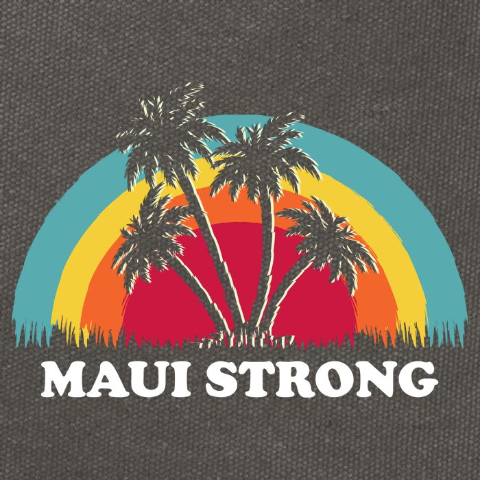 Maui Strong Tropical Hawaii Wildfire Cotton Canvas Backpack