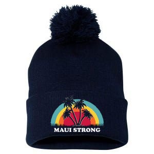 Maui Strong Tropical Hawaii Wildfire Pom Pom 12in Knit Beanie