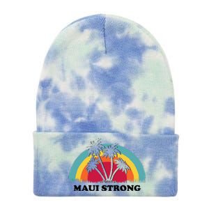 Maui Strong Tropical Hawaii Wildfire Tie Dye 12in Knit Beanie