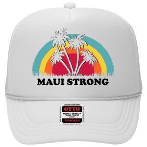 Maui Strong Tropical Hawaii Wildfire High Crown Mesh Back Trucker Hat