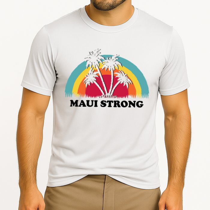 Maui Strong Tropical Hawaii Wildfire Cooling Performance Crew T-Shirt
