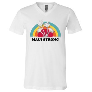 Maui Strong Tropical Hawaii Wildfire V-Neck T-Shirt