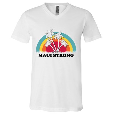 Maui Strong Tropical Hawaii Wildfire V-Neck T-Shirt