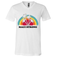Maui Strong Tropical Hawaii Wildfire V-Neck T-Shirt