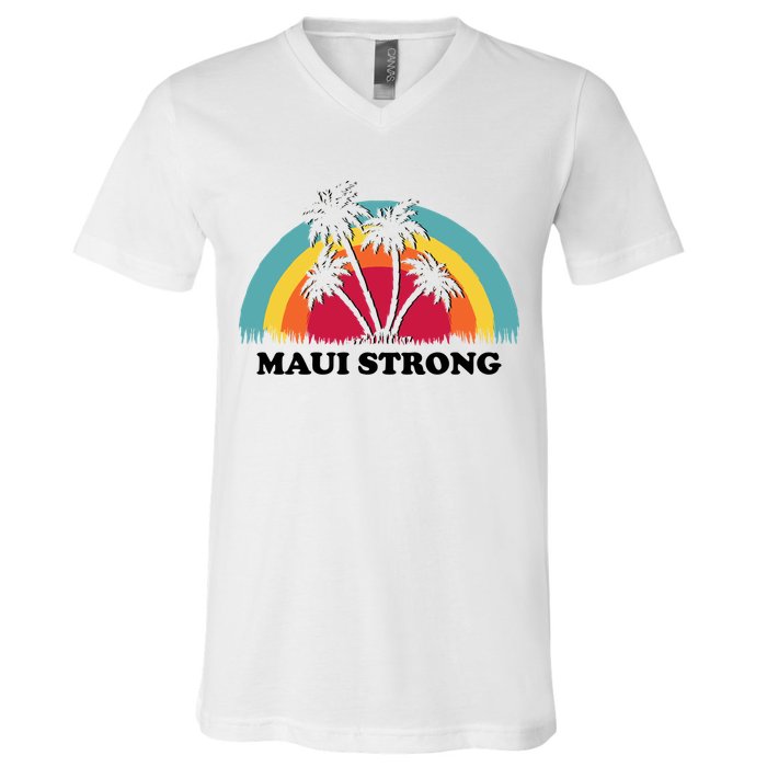 Maui Strong Tropical Hawaii Wildfire V-Neck T-Shirt