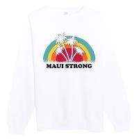 Maui Strong Tropical Hawaii Wildfire Premium Crewneck Sweatshirt