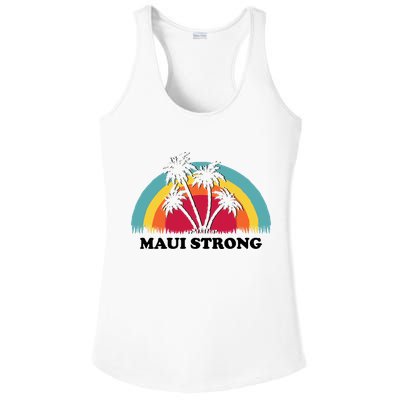 Maui Strong Tropical Hawaii Wildfire Ladies PosiCharge Competitor Racerback Tank