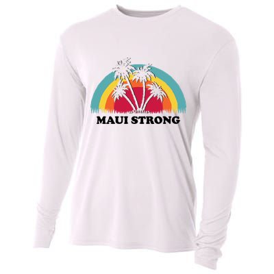 Maui Strong Tropical Hawaii Wildfire Cooling Performance Long Sleeve Crew
