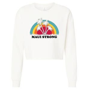 Maui Strong Tropical Hawaii Wildfire Cropped Pullover Crew