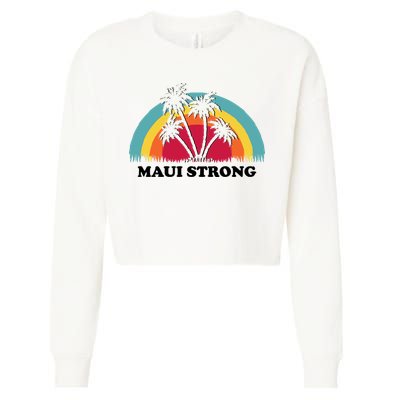 Maui Strong Tropical Hawaii Wildfire Cropped Pullover Crew