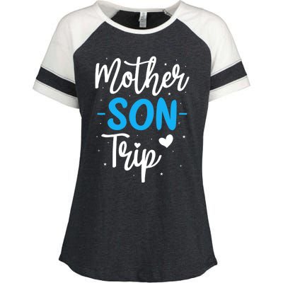 Mother Son Trip Summer Family Vacation Trip Cruise Beach Enza Ladies Jersey Colorblock Tee