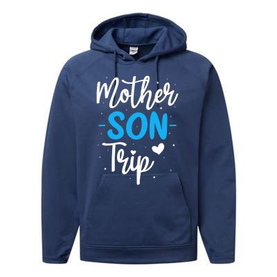 Mother Son Trip Summer Family Vacation Trip Cruise Beach Performance Fleece Hoodie