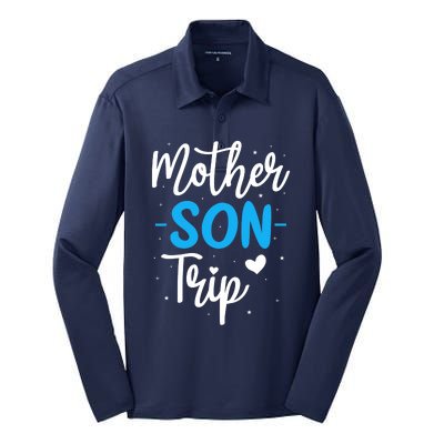 Mother Son Trip Summer Family Vacation Trip Cruise Beach Silk Touch Performance Long Sleeve Polo