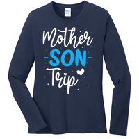 Mother Son Trip Summer Family Vacation Trip Cruise Beach Ladies Long Sleeve Shirt