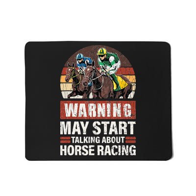 May Start Talking About Horse Racing Funny Racer Graphic Mousepad